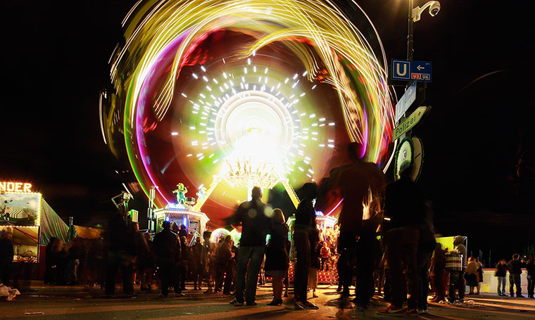 24 hours: Munich, Germany: A merry go round at the Oktoberfest beer festival