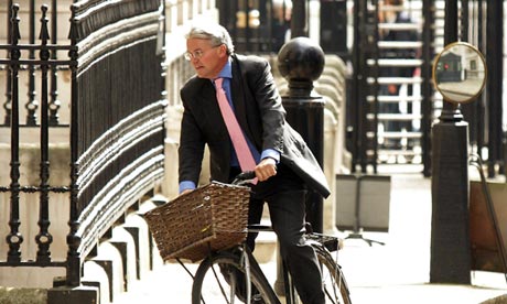 Andrew Mitchell on his bike