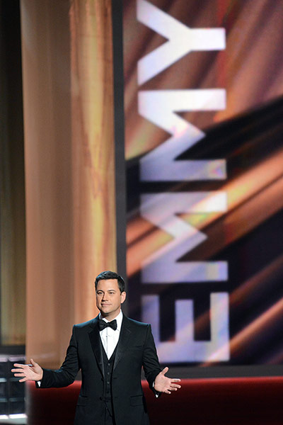 Emmy Awards: Host Jimmy Kimmel onstage