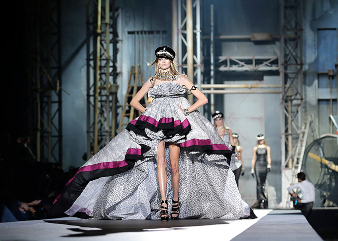 24 hours: Milan, Italy: A model wears a creation part of the DSquared2 collection