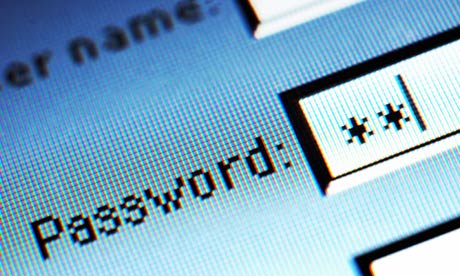 Password field on internet screen