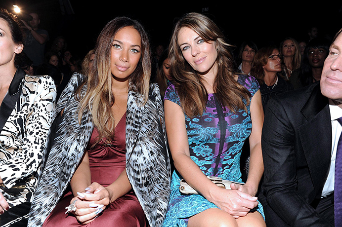 Milan Fashion Week: Leona Lewis and actress Elizabeth Hurley attend the spring-summer 2013 show