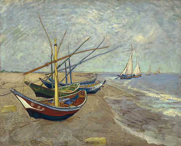 Guardian Weekly culture: Vincent van Gogh, Fischerboote am Strand