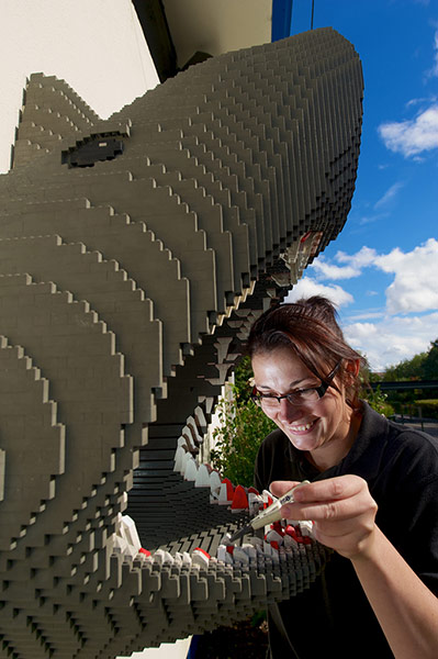 Legoland gallery: Kat James repairing the dentures of a Lego shark