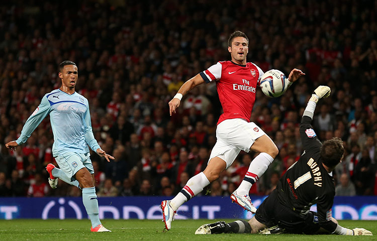 capital one cup: Olivier Giroud scores