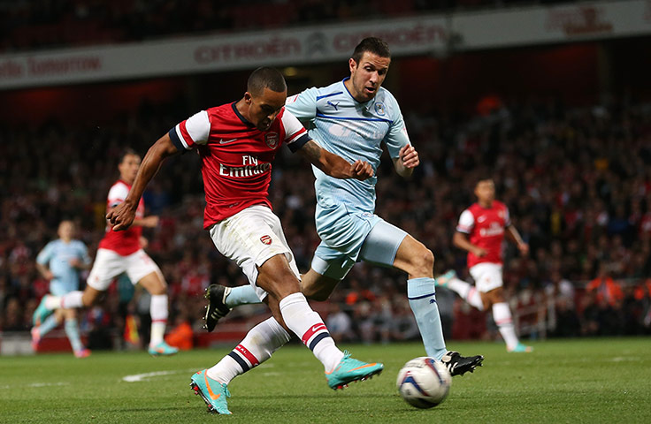 capital one cup: Theo Walcott scores