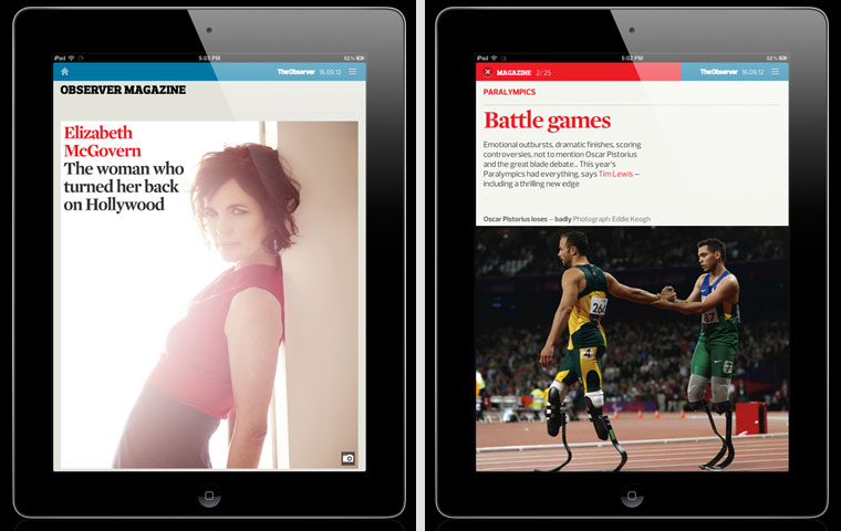 Observer iPad edition design evolution