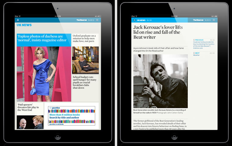 Observer iPad edition design evolution