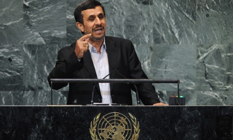 Iran's president Mahmoud Ahmadinejad address the UN's general debate.