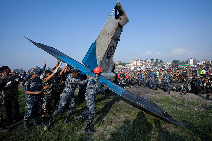 Nepal plane crash: The rescue team clear the debris