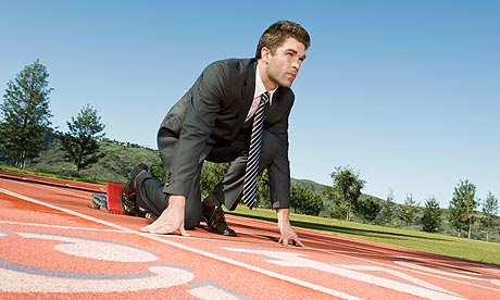 Businessman At Starting Blocks