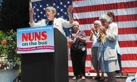 Nuns on the Bus campaign against Mitt Romney and Paul Ryan's budget