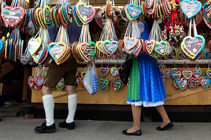 24 hours: People look at traditional ginger breads at Oktoberfest in Munich