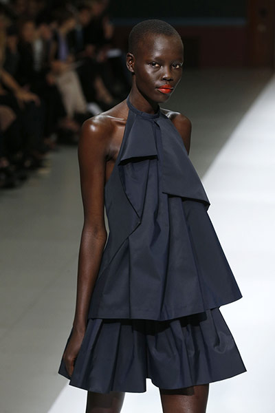 Paris: A model presents a creation by Martin Grant