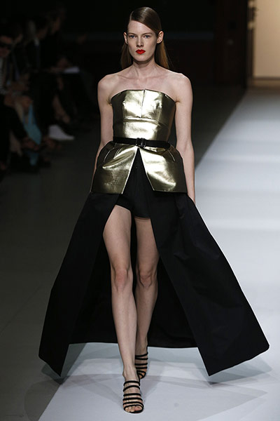 Paris: A model presents a creation by Martin Grant