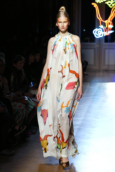 Paris: A model presents a creation by Tsumori Chisato