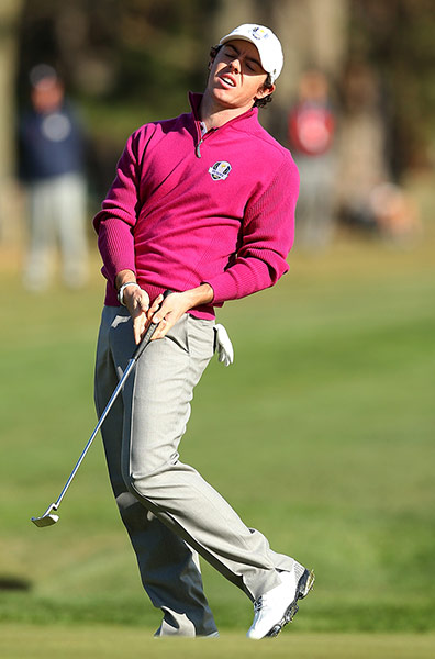 Ryder Cup day 2: RydRory McIlroy misses a birdie putt on the 6th