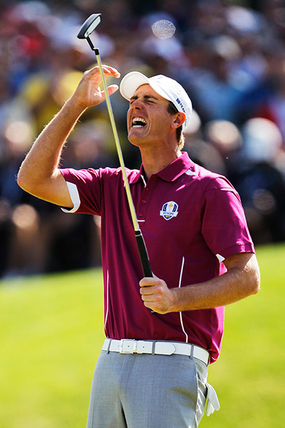 Ryder Cup day 2: Nicolas Colsaerts misses a putt