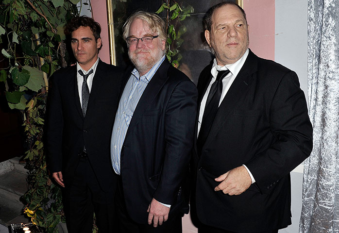 Venice film festival : Joaquin Phoenix, Philip Seymour Hoffman and producer Harvey Weinstein