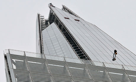 Prince Andrew abseils down the Shard