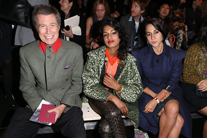 Paris Fashion: Jean Paul Goude, Singer M.I.A. and Delfina Delettrez attend the Kenzo show