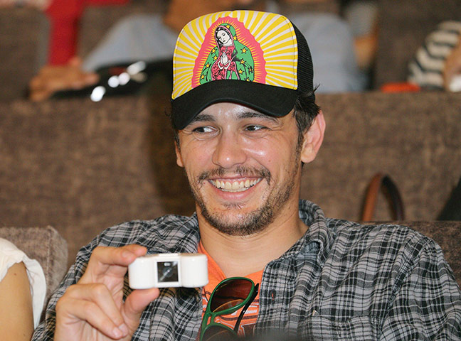 Venice film festival: James Franco is seen at the festival with a micro camera