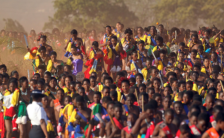 24 hours: Mbabane, Swaziland: Maidens sing during a reed Dance