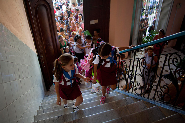 from the agencies : ramon espinosa - back to school in cuba