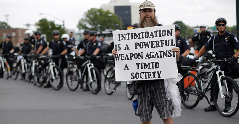 DNC day 2: Demonstration banner