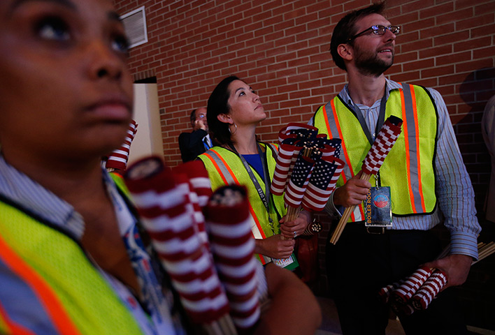 DNC session 1: Flag volunteers watch a video presentation 