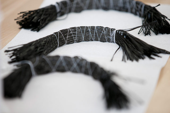 ottobock workshop: Carbon fibre used in the manufacture of new prosthetics and orthotics.