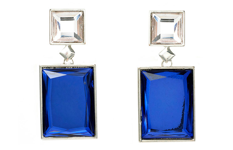 Weekend Accessories: Blue jewel earrings, £15, by Asos, asos.com