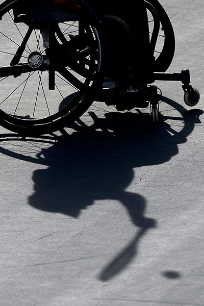 Wheelchair tennis: Player's shadow