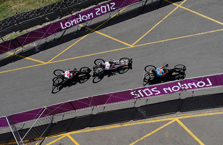 hand cycling: The leading riders from Switzerland, Ireland and Belgium.