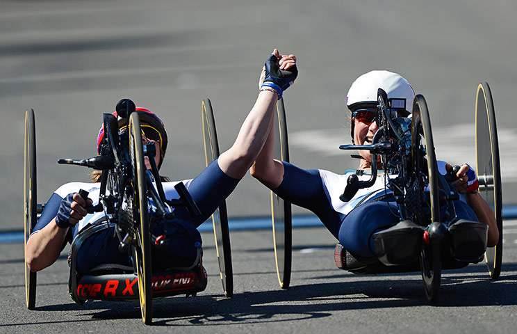 hand cycling: Rachel Morris (left) and Karen Darke (right) 