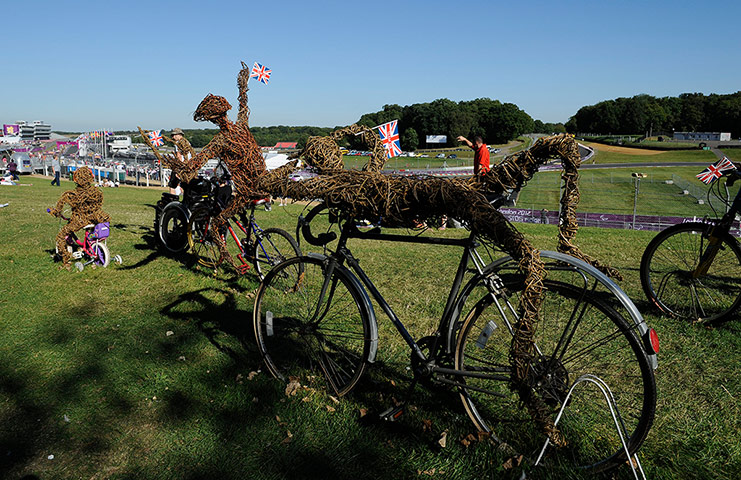hand cycling: Artwork by the track at Brands Hatch