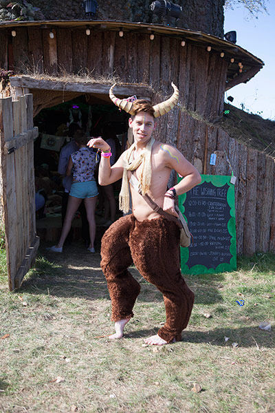 Bestival: Lewis the faun enjoys the atmosphere at the festival