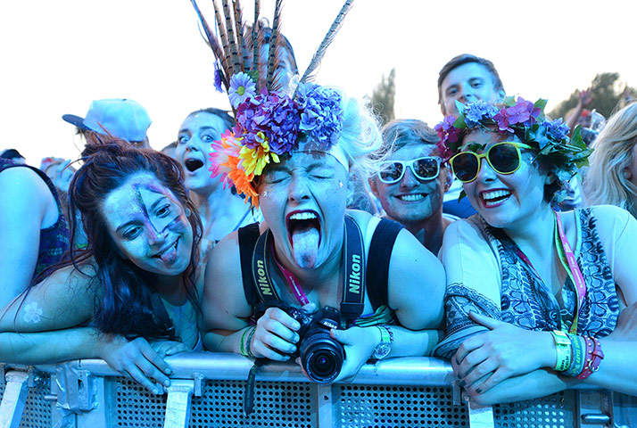 Bestival: Revellers at the main stage