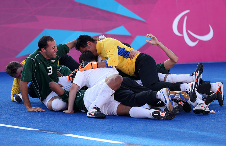 Weirdsport: The Brazil team celebrate winning the gold medal