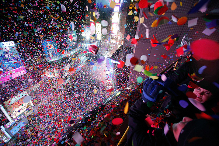 New year fireworks: Times Square in New York
