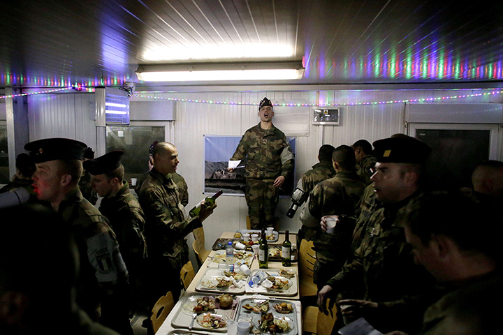24 hours: Kabul, Afghanistan: French soldiers celebrate New Year's eve