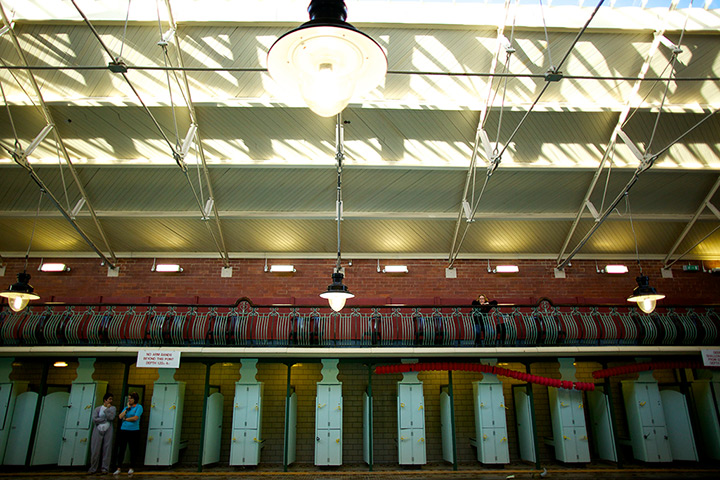 Bramley Baths: The Grade II listed pool and baths changing cubicles