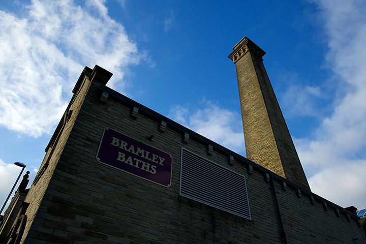 Bramley Baths: The original foundry chimney was built from 8000 bricks made in Kirkstall 