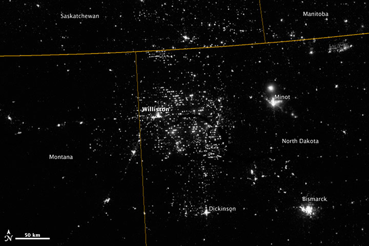 Satellie Eye on Earth: Gas Drilling, North Dakota