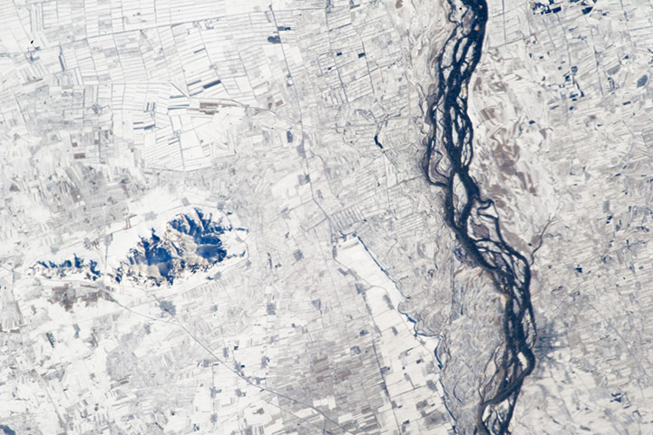 Satellie Eye on Earth: Agricultural Fields Under Snow, China