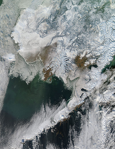 Satellie Eye on Earth: Snow in Alaska