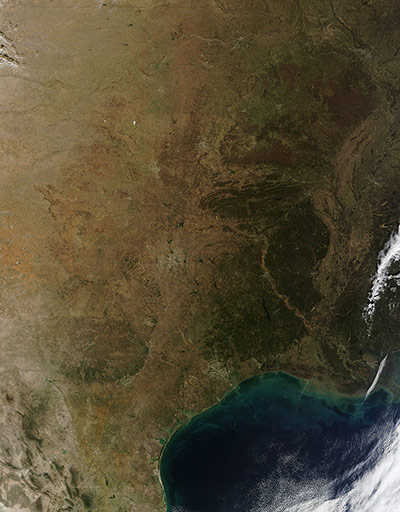 Satellie Eye on Earth: Southcentral United States