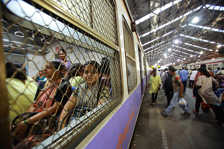 Trains for women: Women wait for the Ladies' Special train to move