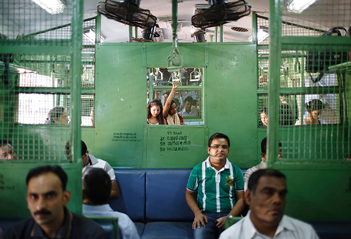 Trains for women: Female commuters travel inside the women's compartment