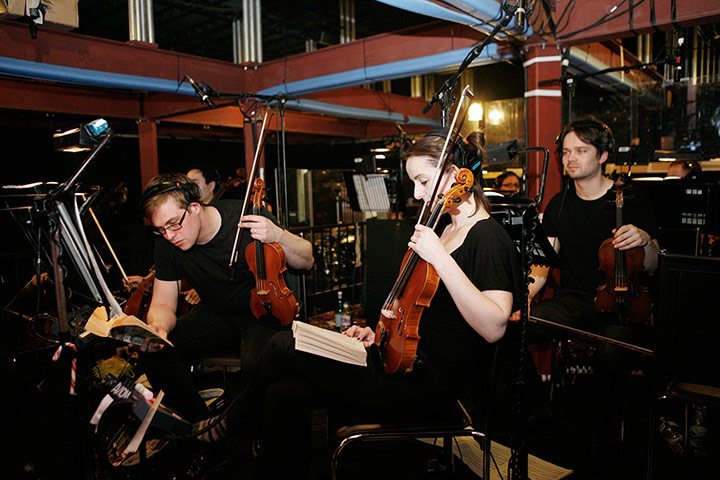 My Fair Lady: the musicians read books during a break 